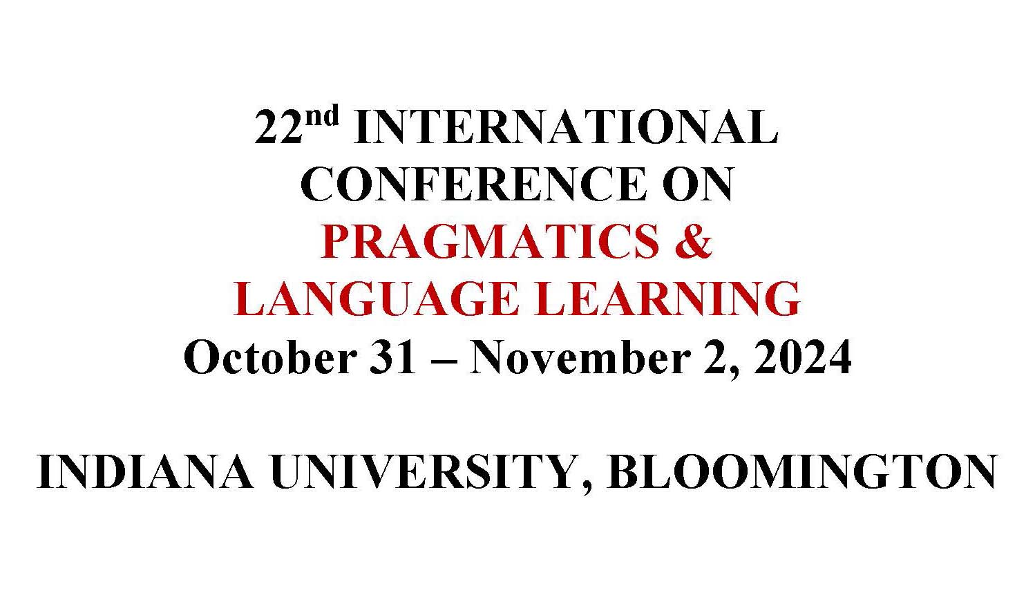 Pragmatics and Language Learning Conference